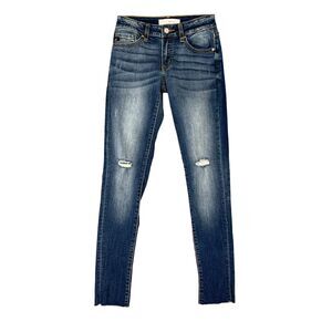 KanCan Jeans Womens 1/24 Denim Skinny Distressed Low Rise Ankle Stretch Pants